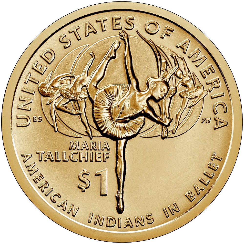 United States Mint to honor ballerina Maria Tallchief on their 2023 Native American $1 Coin Reverse Design