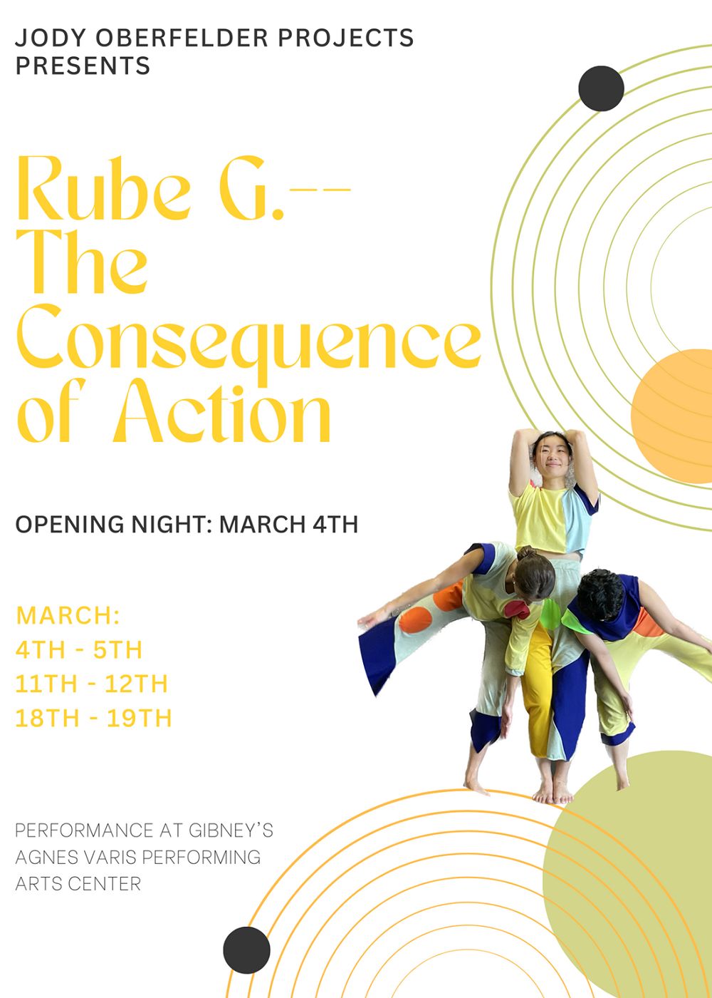 <strong>Jody Oberfelder Projects presents the world premiere of Rube. G – The Consequences of Action</strong>