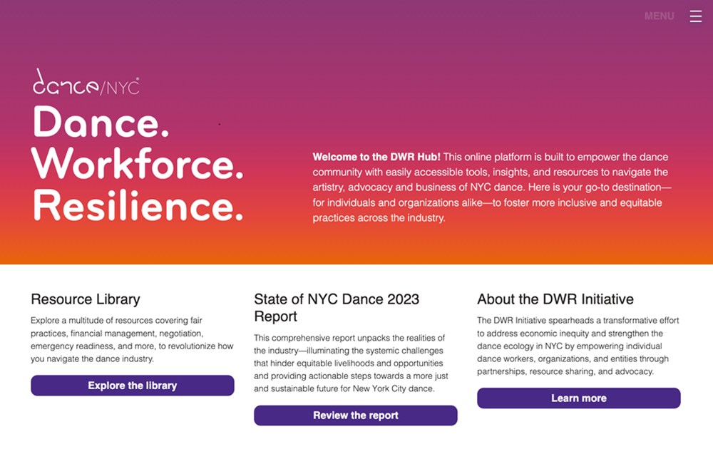 Dance/NYC launches Dance. Workforce. Resilience. (DWR) Hub